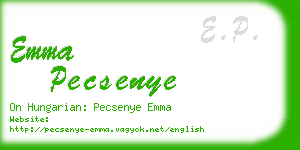 emma pecsenye business card